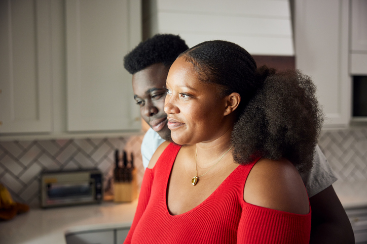 African American couple in their kitchen